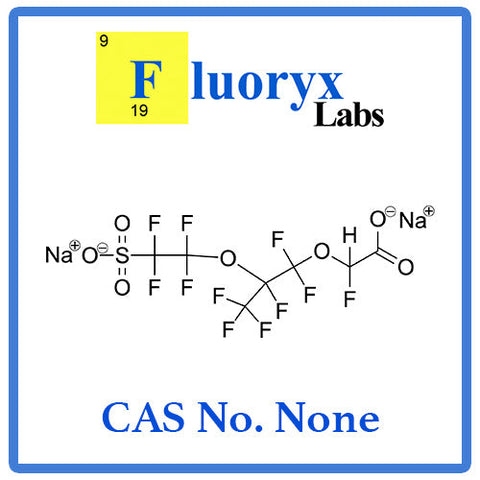 Disodium 2‐fluoro‐2‐[1,1,2,3,3,3‐hexafluoro‐2‐(1,1,2,2‐tetrafluoro‐2‐sulfonatoethoxy)propoxy]acetate | Catalog No: FC23-BP5Na2 | CAS No: None