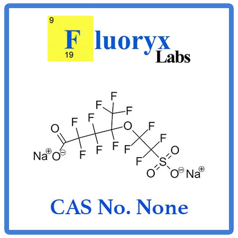 Disodium 2,2,3,3,4,5,5,5‐octafluoro‐4‐(1,1,2,2‐tetrafluoro‐2‐sulfonatoethoxy)pentanoate | Catalog No: FC23-BP4Na2 | CAS No: None